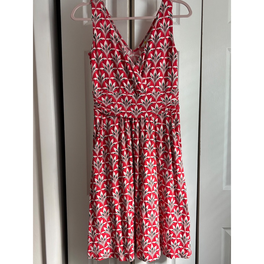 Boden Sleeveless Wrap Front Dress – Size 4 – Watermelon Red Floral Print - Picture 5 of 10